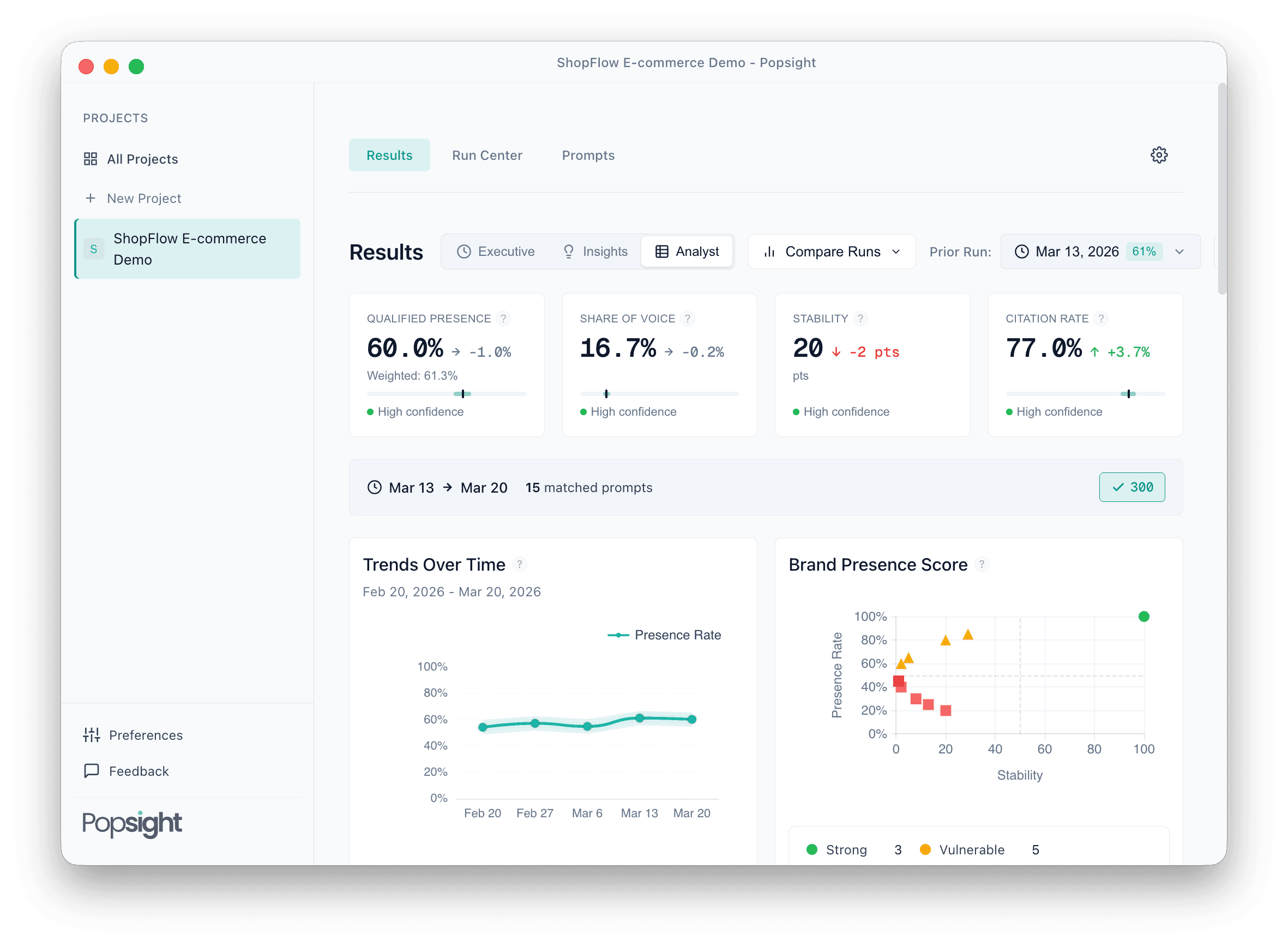 Popsight - AI Brand Visibility Analytics product preview