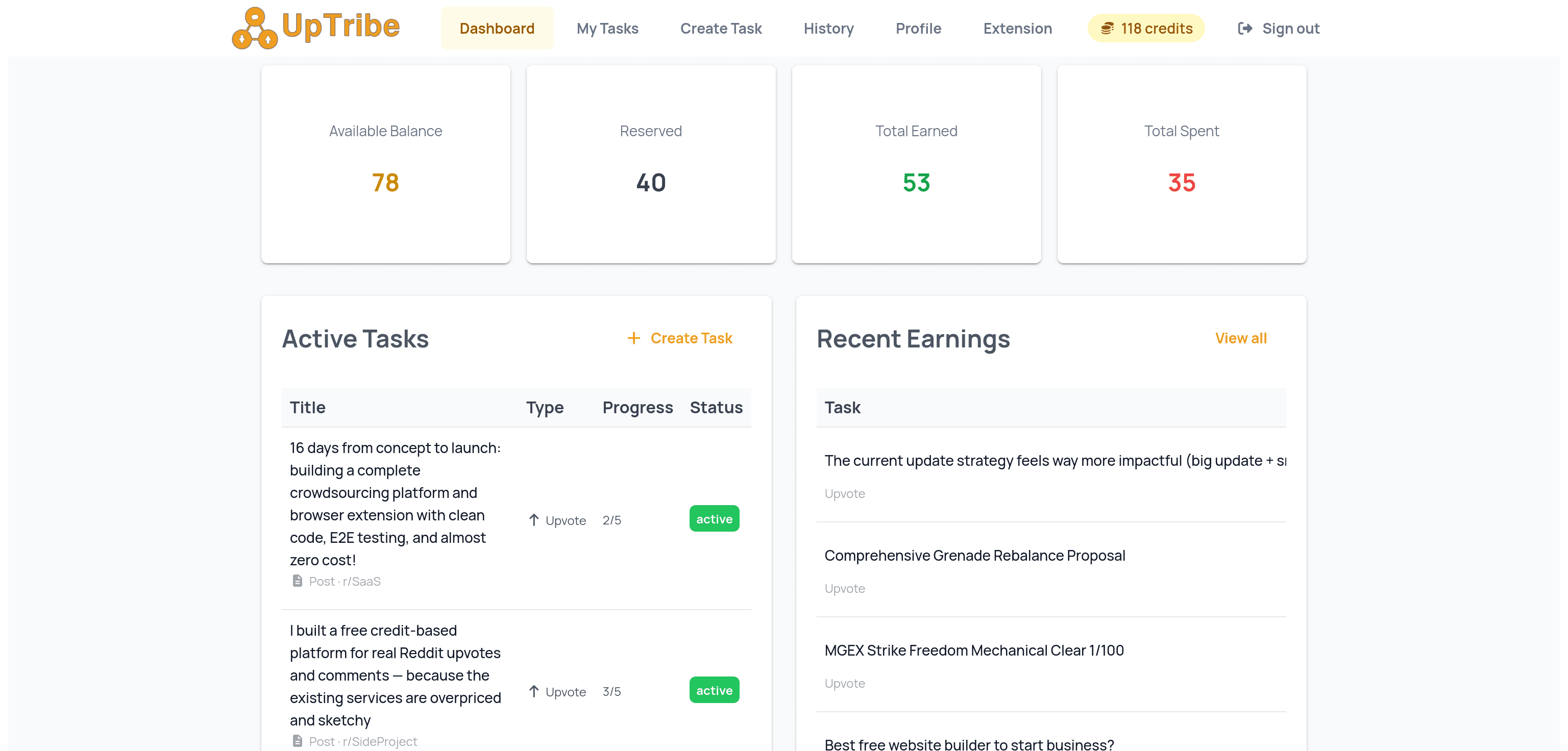 UpTribe product preview