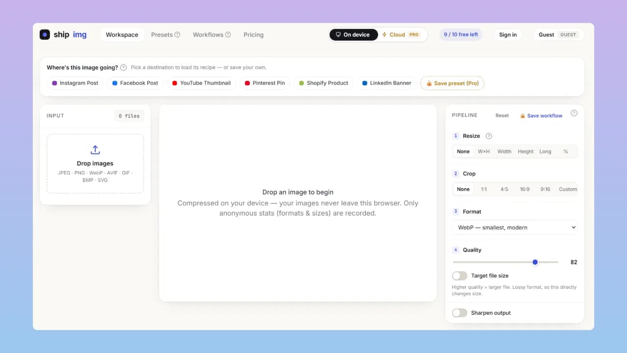 shipimg — browser-powered image workflows product preview